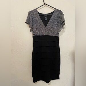 Enfocus Studio Black and Silver Mini Dress